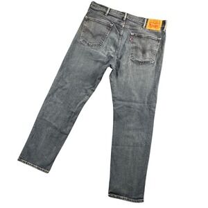 Levi's 505 Mens Jeans 38x32 Dark Wash Straight Fit Button Fly Classic Denim